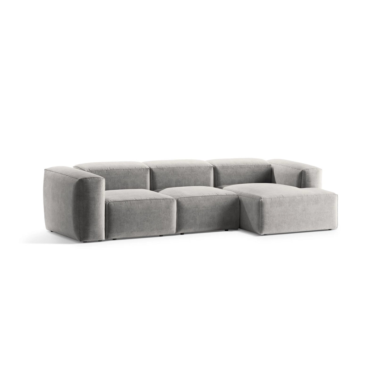 Bergamo 3-Sitzer Ecksofa, Rechte Seite, aus Strukturierter Stoff in Hellgrau (Liberty 18), 304x152x70 cm von Cosmopolitan Design – Bild 4