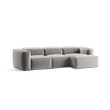 Bergamo 3-Sitzer Ecksofa, Rechte Seite, aus Strukturierter Stoff in Hellgrau (Liberty 18), 304x152x70 cm von Cosmopolitan Design – Bild 4