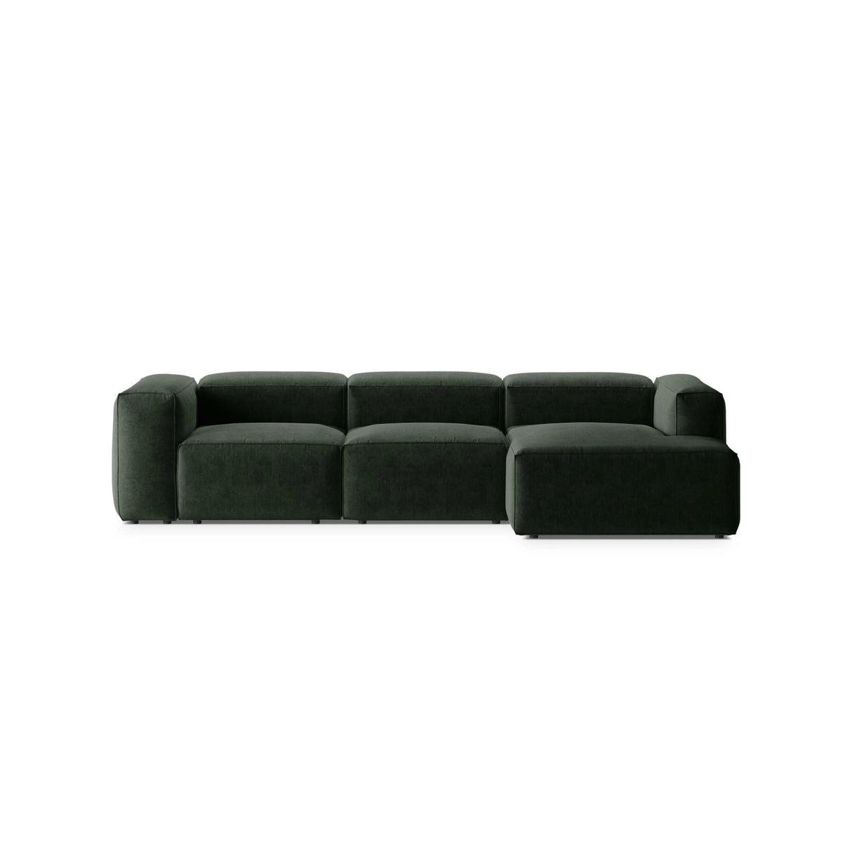 Bergamo 3-Sitzer Ecksofa, Rechte Seite, aus Strukturierter Stoff in Moosgrün (Liberty 12), 304x152x70 cm von Cosmopolitan Design – Bild 1