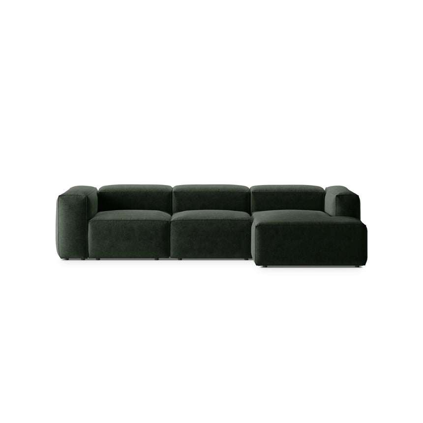 Bergamo 3-Sitzer Ecksofa, Rechte Seite, aus Strukturierter Stoff in Moosgrün (Liberty 12), 304x152x70 cm von Cosmopolitan Design – Bild 1