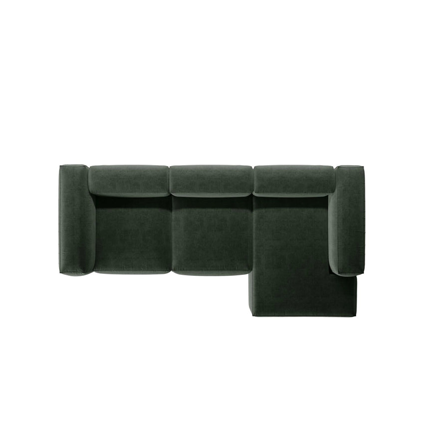 Bergamo 3-Sitzer Ecksofa, Rechte Seite, aus Strukturierter Stoff in Moosgrün (Liberty 12), 304x152x70 cm von Cosmopolitan Design – Bild 6