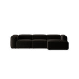 Bergamo 3-Sitzer Ecksofa, Rechte Seite, aus Strukturierter Stoff in Schwarz (Liberty 22), 304x152x70 cm von Cosmopolitan Design – Bild 1