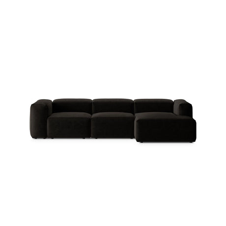 Bergamo 3-Sitzer Ecksofa, Rechte Seite, aus Strukturierter Stoff in Schwarz (Liberty 22), 304x152x70 cm von Cosmopolitan Design – Bild 1