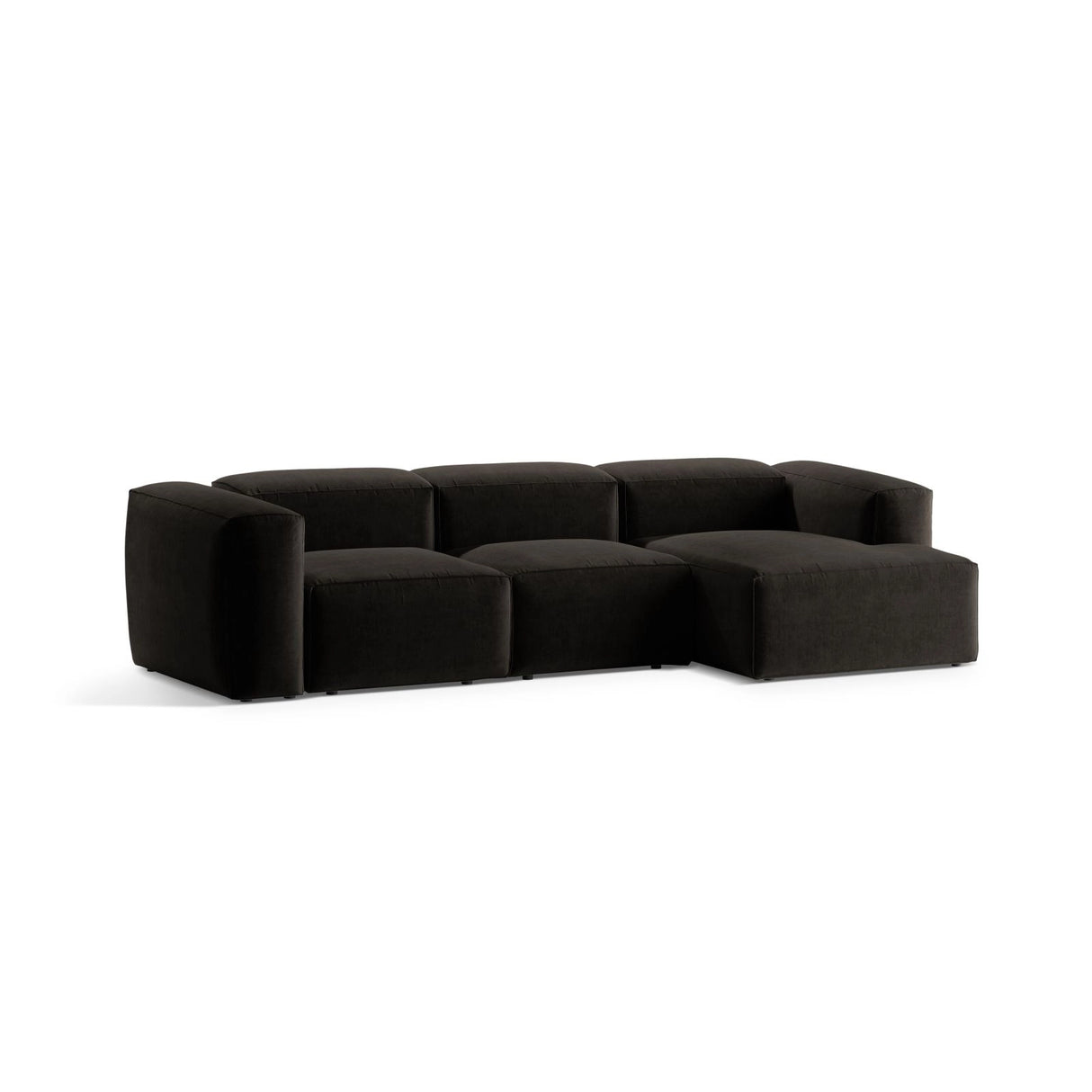 Bergamo 3-Sitzer Ecksofa, Rechte Seite, aus Strukturierter Stoff in Schwarz (Liberty 22), 304x152x70 cm von Cosmopolitan Design – Bild 4