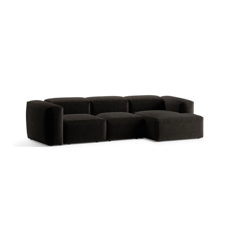 Bergamo 3-Sitzer Ecksofa, Rechte Seite, aus Strukturierter Stoff in Schwarz (Liberty 22), 304x152x70 cm von Cosmopolitan Design – Bild 4