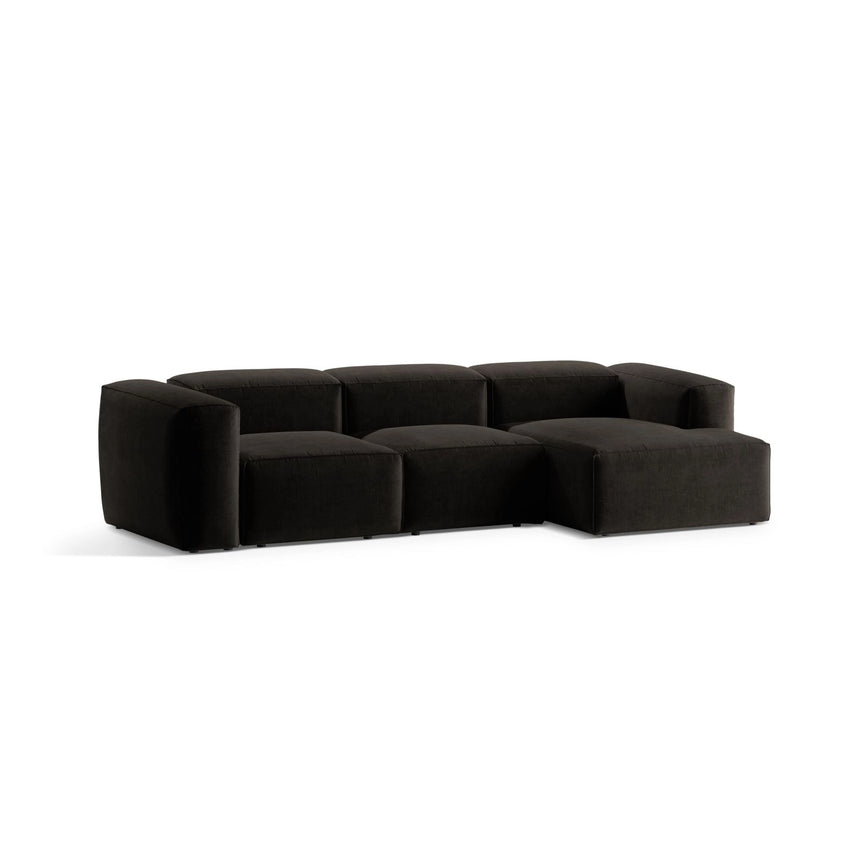 Bergamo 3-Sitzer Ecksofa, Rechte Seite, aus Strukturierter Stoff in Schwarz (Liberty 22), 304x152x70 cm von Cosmopolitan Design – Bild 4