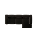 Bergamo 3-Sitzer Ecksofa, Rechte Seite, aus Strukturierter Stoff in Schwarz (Liberty 22), 304x152x70 cm von Cosmopolitan Design – Bild 6