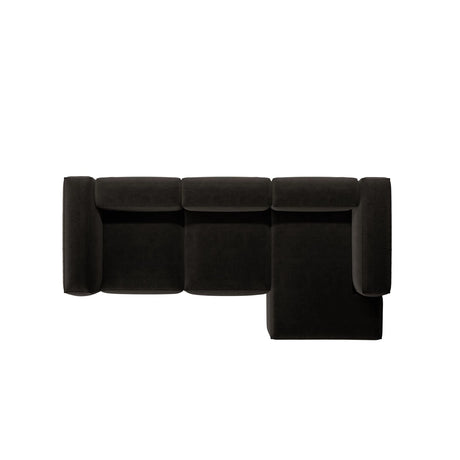 Bergamo 3-Sitzer Ecksofa, Rechte Seite, aus Strukturierter Stoff in Schwarz (Liberty 22), 304x152x70 cm von Cosmopolitan Design – Bild 6