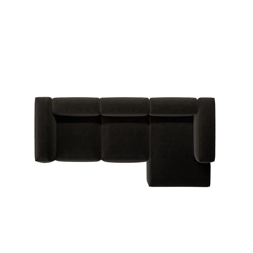 Bergamo 3-Sitzer Ecksofa, Rechte Seite, aus Strukturierter Stoff in Schwarz (Liberty 22), 304x152x70 cm von Cosmopolitan Design – Bild 6