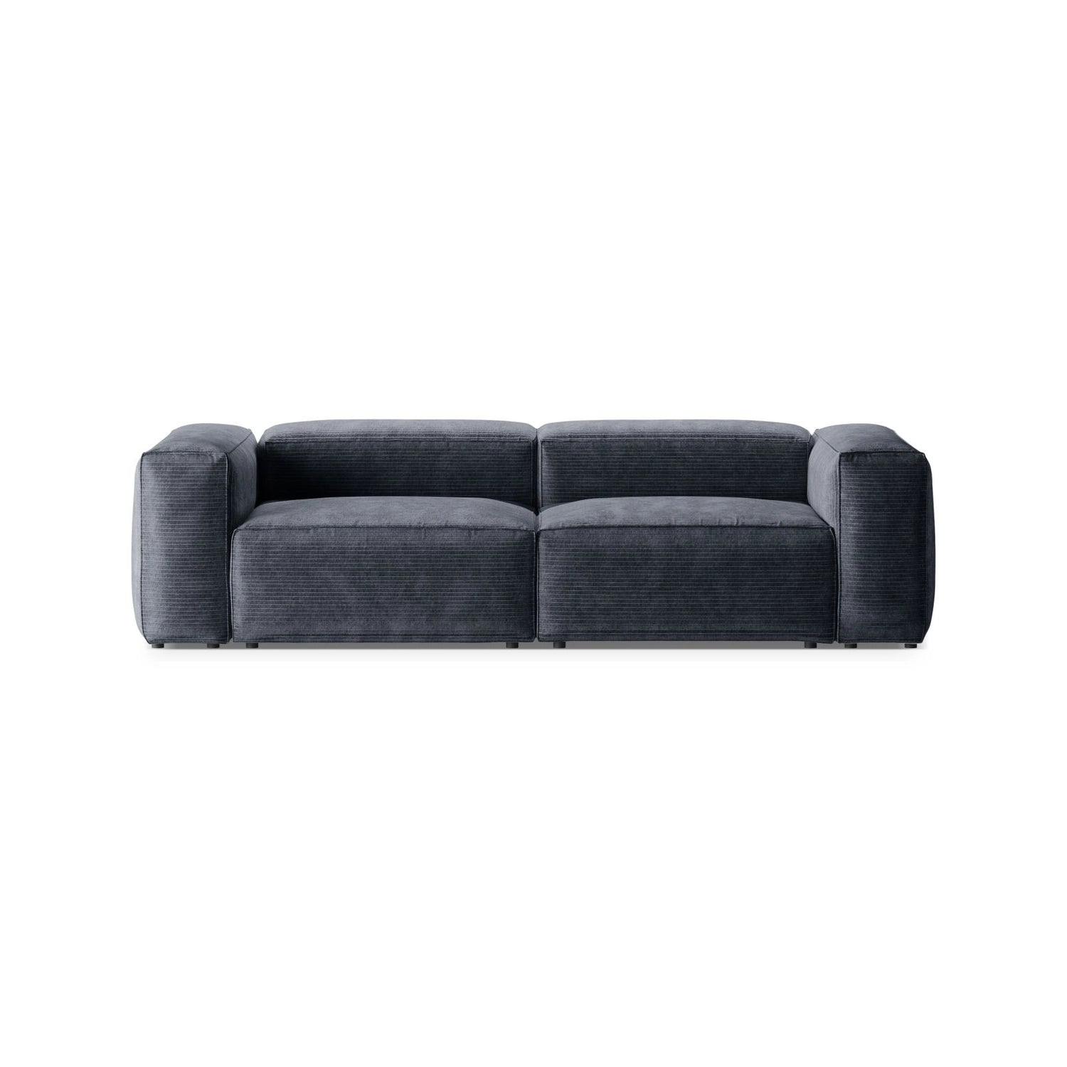 Bergamo 3-Sitzer Sofa aus Cord in Gedämpftes Blau (Perla 45), 264x108x70 cm von Cosmopolitan Design – Bild 1