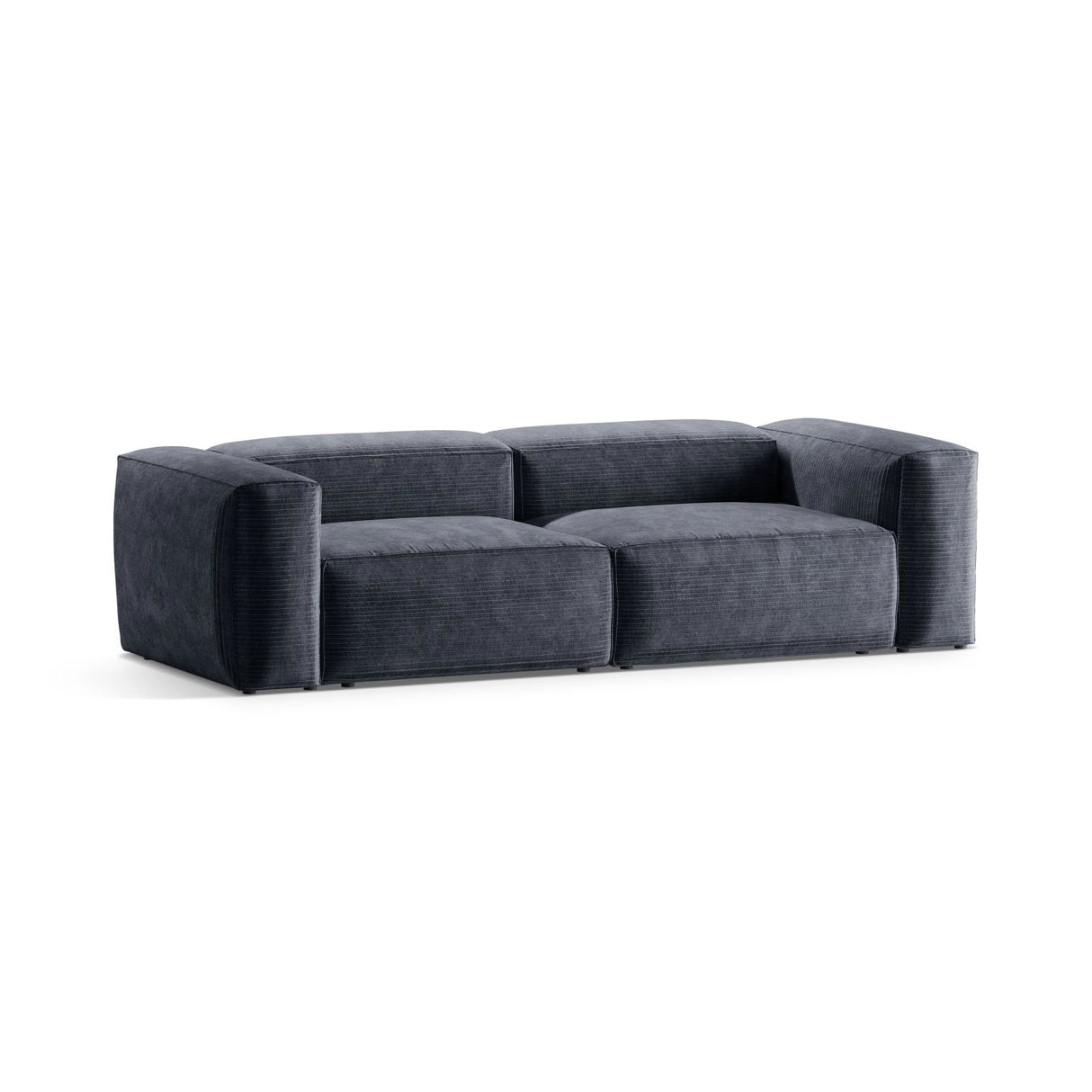 Bergamo 3-Sitzer Sofa aus Cord in Gedämpftes Blau (Perla 45), 264x108x70 cm von Cosmopolitan Design – Bild 4