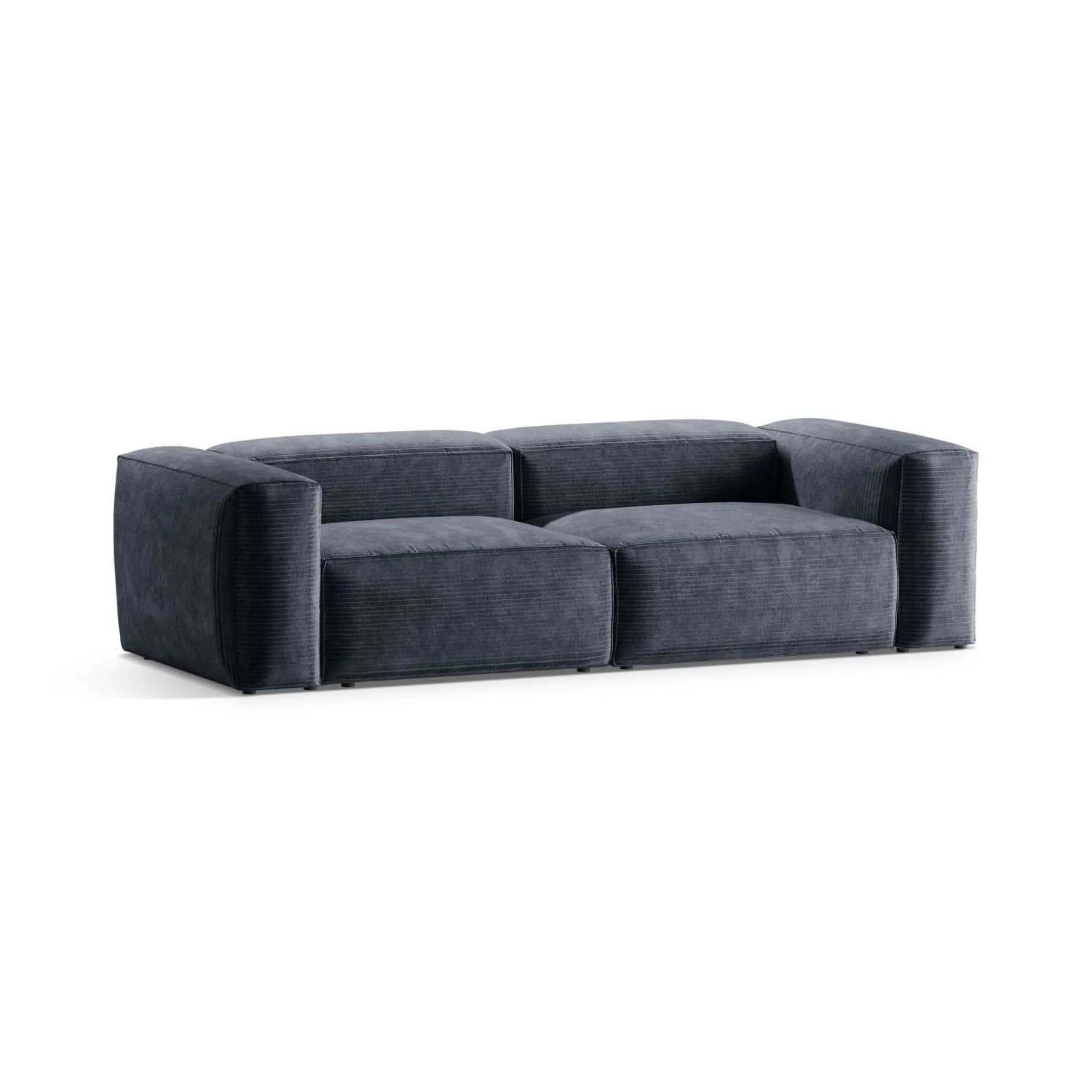 Bergamo 3-Sitzer Sofa aus Cord in Gedämpftes Blau (Perla 45), 264x108x70 cm von Cosmopolitan Design – Bild 4