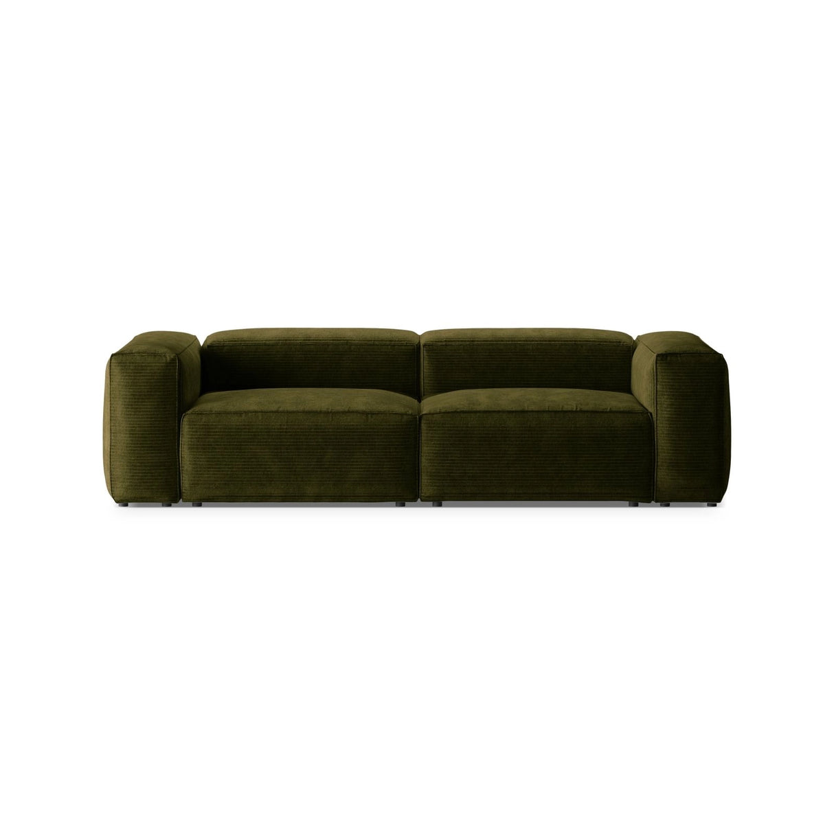 Bergamo 3-Sitzer Sofa aus Cord in Grün (Perla 60), 264x108x70 cm von Cosmopolitan Design – Bild 1