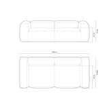 Bergamo 3-Sitzer Sofa aus Cord in Hellgrau (Perla 30), 264x108x70 cm von Cosmopolitan Design – Bild 3