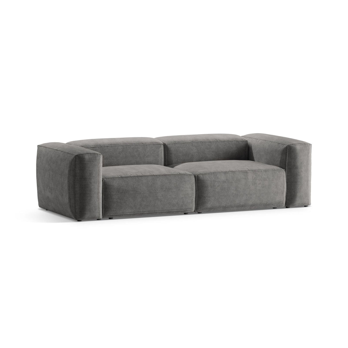 Bergamo 3-Sitzer Sofa aus Cord in Hellgrau (Perla 30), 264x108x70 cm von Cosmopolitan Design – Bild 4