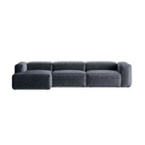 Bergamo 4-Sitzer Ecksofa, Linke Seite, aus Cord in Gedämpftes Blau (Perla 45), 344x152x70 cm von Cosmopolitan Design – Bild 1