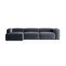 Bergamo 4-Sitzer Ecksofa, Linke Seite, aus Cord in Gedämpftes Blau (Perla 45), 344x152x70 cm von Cosmopolitan Design – Bild 1