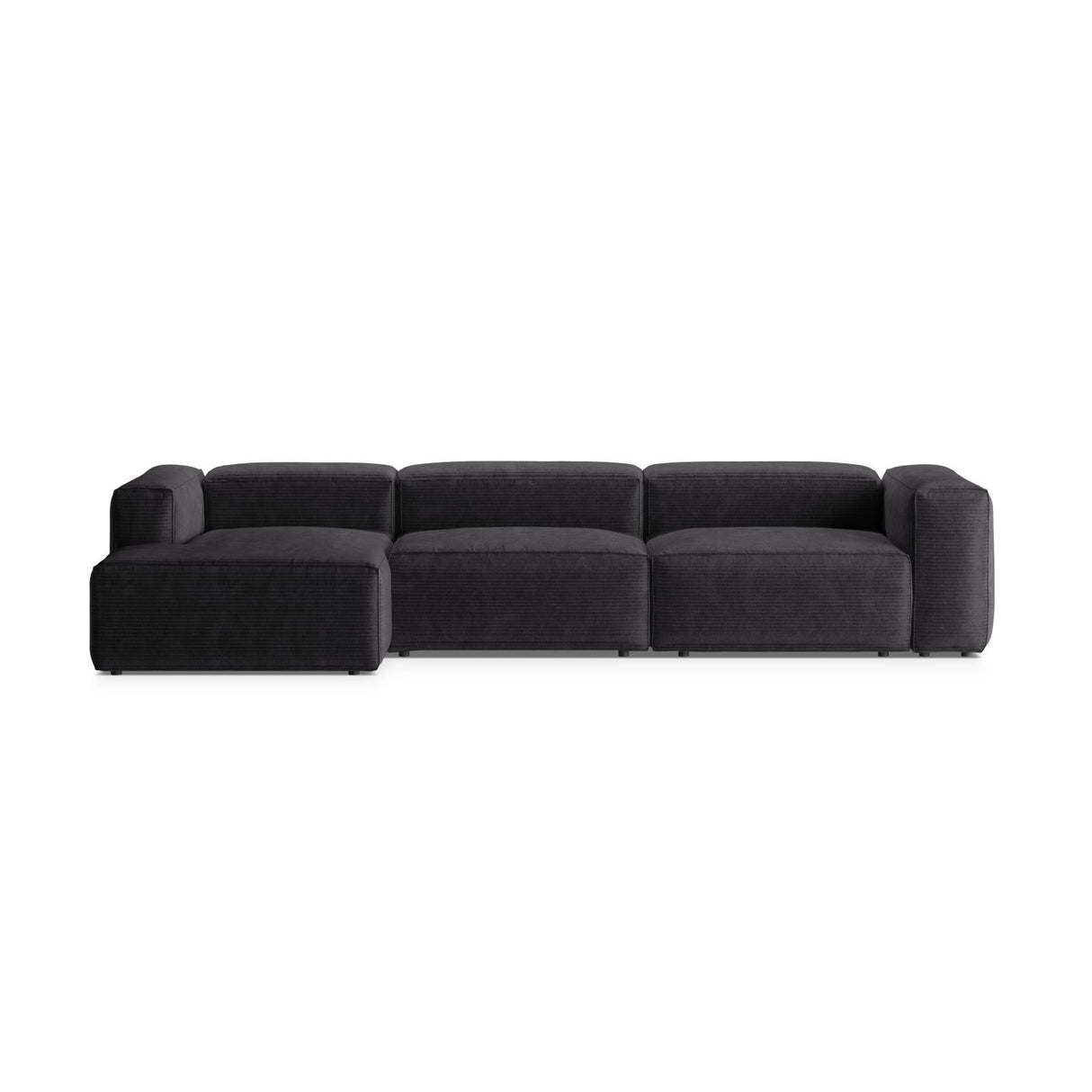 Bergamo 4-Sitzer Ecksofa, Linke Seite, aus Cord in Grau (Perla 35), 344x152x70 cm von Cosmopolitan Design – Bild 1