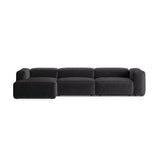 Bergamo 4-Sitzer Ecksofa, Linke Seite, aus Cord in Grau (Perla 35), 344x152x70 cm von Cosmopolitan Design – Bild 1