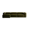 Bergamo 4-Sitzer Ecksofa, Linke Seite, aus Cord in Grün (Perla 60), 344x152x70 cm von Cosmopolitan Design – Bild 1