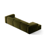 Bergamo 4-Sitzer Ecksofa, Linke Seite, aus Cord in Grün (Perla 60), 344x152x70 cm von Cosmopolitan Design – Bild 5