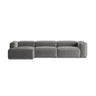 Bergamo 4-Sitzer Ecksofa, Linke Seite, aus Cord in Hellgrau (Perla 30), 344x152x70 cm von Cosmopolitan Design – Bild 1