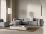 Bergamo 4-Sitzer Ecksofa, Linke Seite, aus Cord in Hellgrau (Perla 30), 344x152x70 cm von Cosmopolitan Design – Bild 2