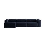 Bergamo 4-Sitzer Ecksofa, Linke Seite, aus Cord in Marineblau (Perla 40), 344x152x70 cm von Cosmopolitan Design – Bild 1