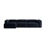Bergamo 4-Sitzer Ecksofa, Linke Seite, aus Cord in Marineblau (Perla 40), 344x152x70 cm von Cosmopolitan Design – Bild 1
