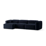 Bergamo 4-Sitzer Ecksofa, Linke Seite, aus Cord in Marineblau (Perla 40), 344x152x70 cm von Cosmopolitan Design – Bild 4