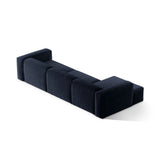 Bergamo 4-Sitzer Ecksofa, Linke Seite, aus Cord in Marineblau (Perla 40), 344x152x70 cm von Cosmopolitan Design – Bild 5