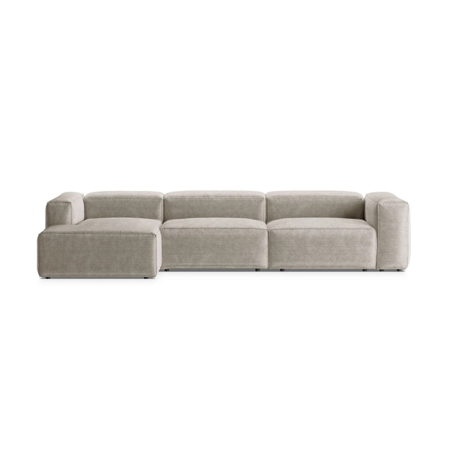 Bergamo 4-Sitzer Ecksofa, Linke Seite, aus Cord oder Strukturstoff, 344x152x70 cm von Cosmopolitan Design – Bild 1