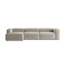 Bergamo 4-Sitzer Ecksofa, Linke Seite, aus Cord oder Strukturstoff, 344x152x70 cm von Cosmopolitan Design – Bild 1