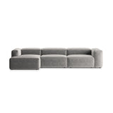Bergamo 4-Sitzer Ecksofa, Linke Seite, aus Strukturierter Stoff in Hellgrau (Liberty 18), 344x152x70 cm von Cosmopolitan Design – Bild 1
