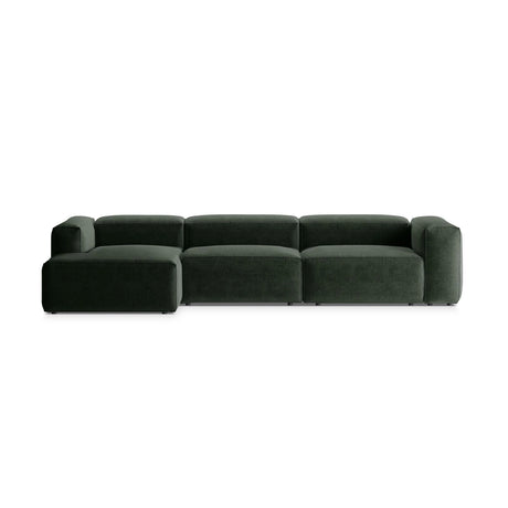 Bergamo 4-Sitzer Ecksofa, Linke Seite, aus Strukturierter Stoff in Moosgrün (Liberty 12), 344x152x70 cm von Cosmopolitan Design – Bild 1