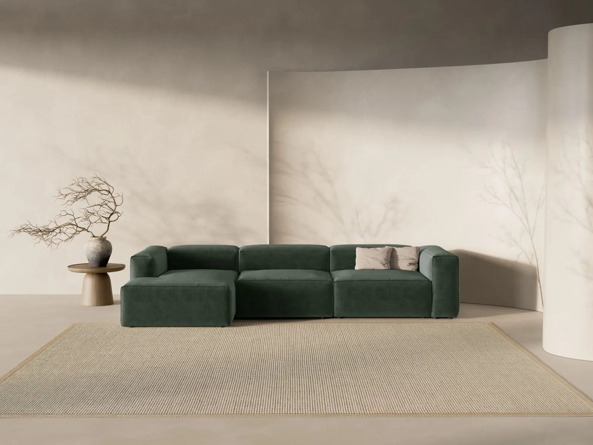 Bergamo 4-Sitzer Ecksofa, Linke Seite, aus Strukturierter Stoff in Moosgrün (Liberty 12), 344x152x70 cm von Cosmopolitan Design – Bild 2