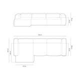 Bergamo 4-Sitzer Ecksofa, Linke Seite, aus Strukturierter Stoff in Moosgrün (Liberty 12), 344x152x70 cm von Cosmopolitan Design – Bild 3