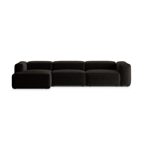 Bergamo 4-Sitzer Ecksofa, Linke Seite, aus Strukturierter Stoff in Schwarz (Liberty 22), 344x152x70 cm von Cosmopolitan Design – Bild 1
