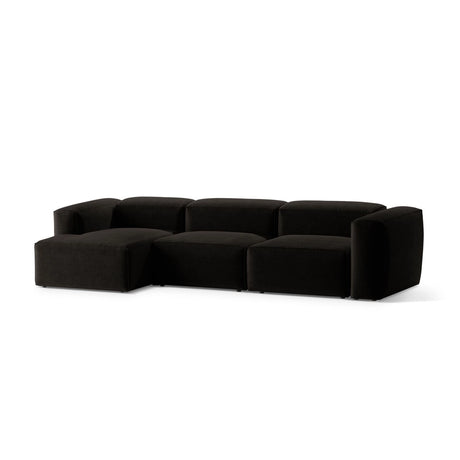 Bergamo 4-Sitzer Ecksofa, Linke Seite, aus Strukturierter Stoff in Schwarz (Liberty 22), 344x152x70 cm von Cosmopolitan Design – Bild 4
