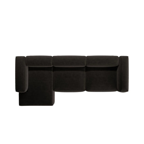 Bergamo 4-Sitzer Ecksofa, Linke Seite, aus Strukturierter Stoff in Schwarz (Liberty 22), 344x152x70 cm von Cosmopolitan Design – Bild 6
