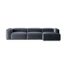 Bergamo 4-Sitzer Ecksofa, Rechte Seite, aus Cord in Gedämpftes Blau (Perla 45), 344x152x70 cm von Cosmopolitan Design – Bild 1