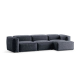 Bergamo 4-Sitzer Ecksofa, Rechte Seite, aus Cord in Gedämpftes Blau (Perla 45), 344x152x70 cm von Cosmopolitan Design – Bild 4