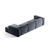 Bergamo 4-Sitzer Ecksofa, Rechte Seite, aus Cord in Gedämpftes Blau (Perla 45), 344x152x70 cm von Cosmopolitan Design – Bild 5