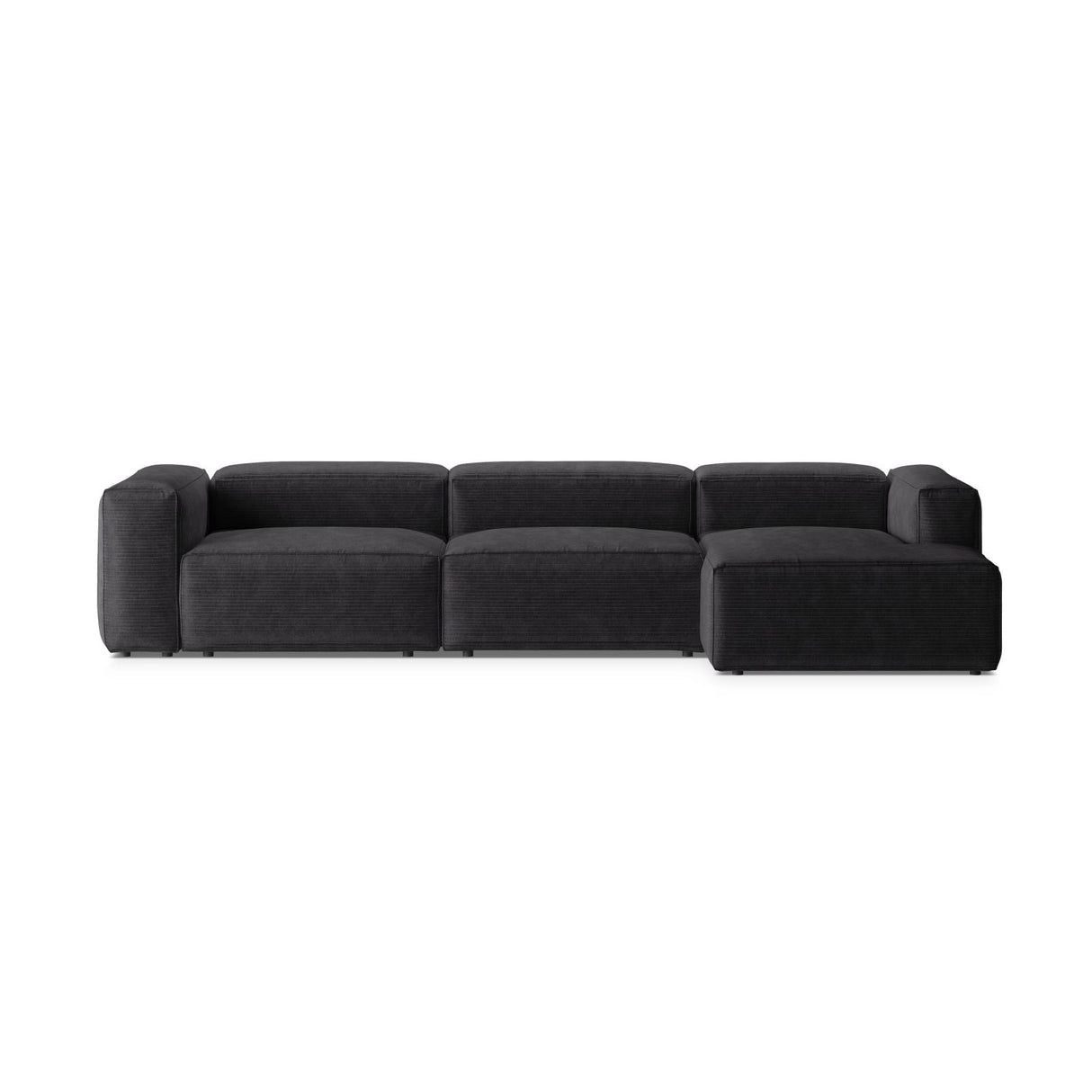 Bergamo 4-Sitzer Ecksofa, Rechte Seite, aus Cord in Grau (Perla 35), 344x152x70 cm von Cosmopolitan Design – Bild 1