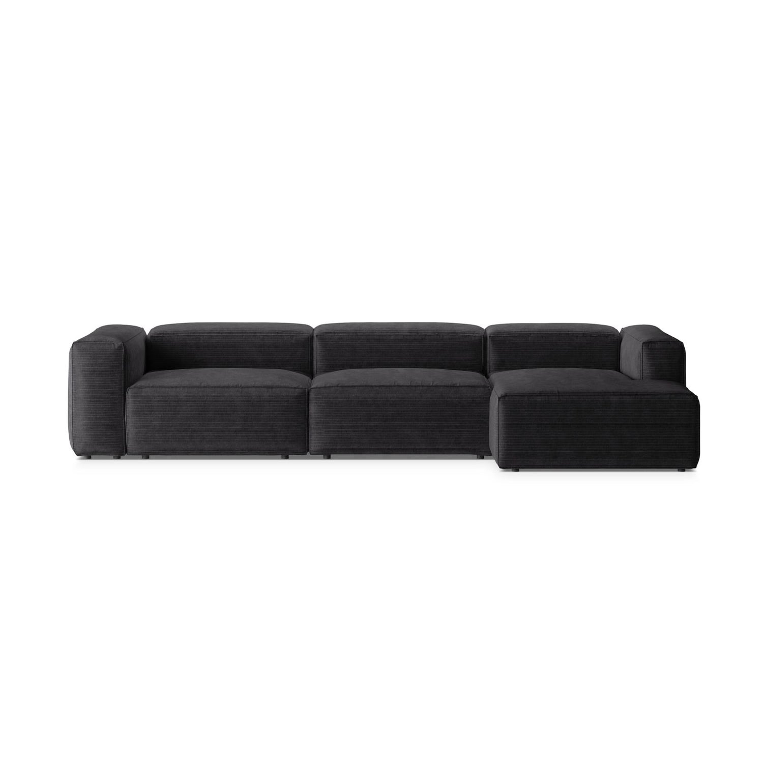 Bergamo 4-Sitzer Ecksofa, Rechte Seite, aus Cord in Grau (Perla 35), 344x152x70 cm von Cosmopolitan Design – Bild 1