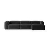 Bergamo 4-Sitzer Ecksofa, Rechte Seite, aus Cord in Grau (Perla 35), 344x152x70 cm von Cosmopolitan Design – Bild 1