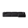 Bergamo 4-Sitzer Ecksofa, Rechte Seite, aus Cord in Grau (Perla 35), 344x152x70 cm von Cosmopolitan Design – Bild 1