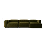 Bergamo 4-Sitzer Ecksofa, Rechte Seite, aus Cord in Grün (Perla 60), 344x152x70 cm von Cosmopolitan Design – Bild 1