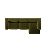 Bergamo 4-Sitzer Ecksofa, Rechte Seite, aus Cord in Grün (Perla 60), 344x152x70 cm von Cosmopolitan Design – Bild 6
