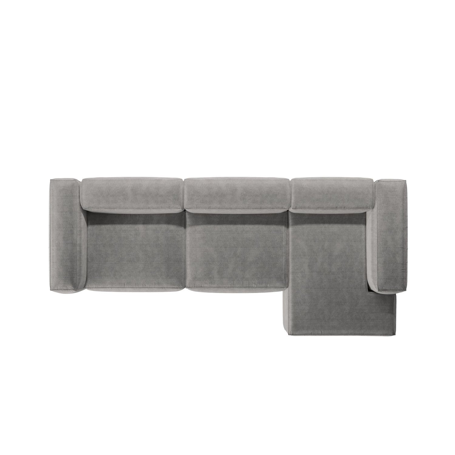 Bergamo 4-Sitzer Ecksofa, Rechte Seite, aus Cord in Hellgrau (Perla 30), 344x152x70 cm von Cosmopolitan Design – Bild 6